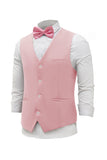 Gilet de costume pour homme rose à revers châle à poitrine unique