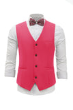 Fuchsia Single Breasted Shawl Lapel Veste de costume pour hommes