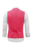 Fuchsia Single Breasted Shawl Lapel Veste de costume pour hommes