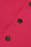 Fuchsia Single Breasted Shawl Lapel Veste de costume pour hommes
