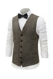 Coffee Single Breasted Shawl Lapel Gilet costume pour hommes