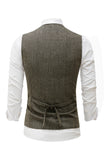 Coffee Single Breasted Shawl Lapel Gilet costume pour hommes