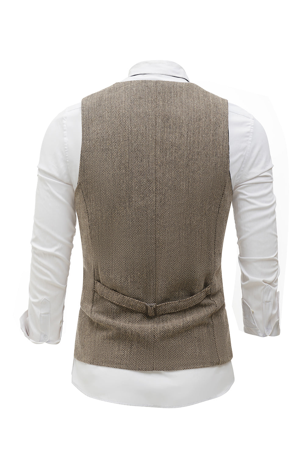 Khaki Solid Single Breasted Shawl Lapel Veste de costume pour hommes