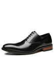 Chaussures habillées en cuir noir pour hommes