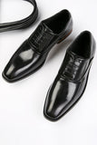 Chaussures habillées en cuir noir pour hommes