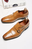 Black Monk Strap Chaussures habillées en cuir pour hommes