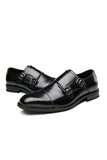 Brown Monk Strap Chaussures habillées en cuir pour hommes