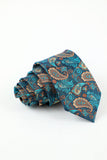 Lake Blue Jacquard Homme 5 pièces Accessoire Set Cravate et Nœud Papillon Poche Carré Fleur Revers Pin Cravate Clip
