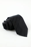 Black Stripe Homme 5-Piece Accessory Set Cravate et Nœud Papillon Poche Carré Fleur Revers Pin Tie Clip