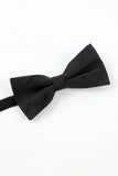 Black Stripe Homme 5-Piece Accessory Set Cravate et Nœud Papillon Poche Carré Fleur Revers Pin Tie Clip