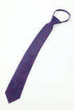 Violet Jacquard Homme 5 pièces Accessoire Set Cravate et Nœud Papillon Poche Carré Fleur Revers Épingle Cravate Clip