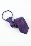 Violet Jacquard Homme 5 pièces Accessoire Set Cravate et Nœud Papillon Poche Carré Fleur Revers Épingle Cravate Clip