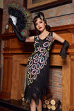 Asymétrique col en V Robe Année 20