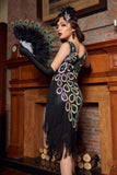 Asymétrique col en V Robe Année 20