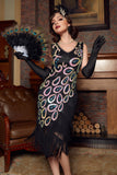 Asymétrique col en V Robe Année 20