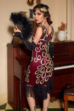 Asymétrique col en V Robe Année 20