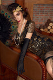 Robe à paillettes rétro Noire Dorée 20