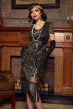 Robe à paillettes rétro Noire Dorée 20