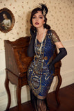 Robe à paillettes rétro Noire Dorée 20