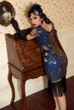 Robe à paillettes rétro Noire Dorée 20