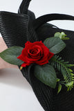 Bandeau noir avec fleur des années 1920