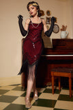 Robe à paillettes vintage des années 20 à franges