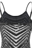 Bodycon Noir Argent Paillettes 20s Robe