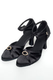 Noir Talon Haut Diamond Boucle Chaussures de danse modernes