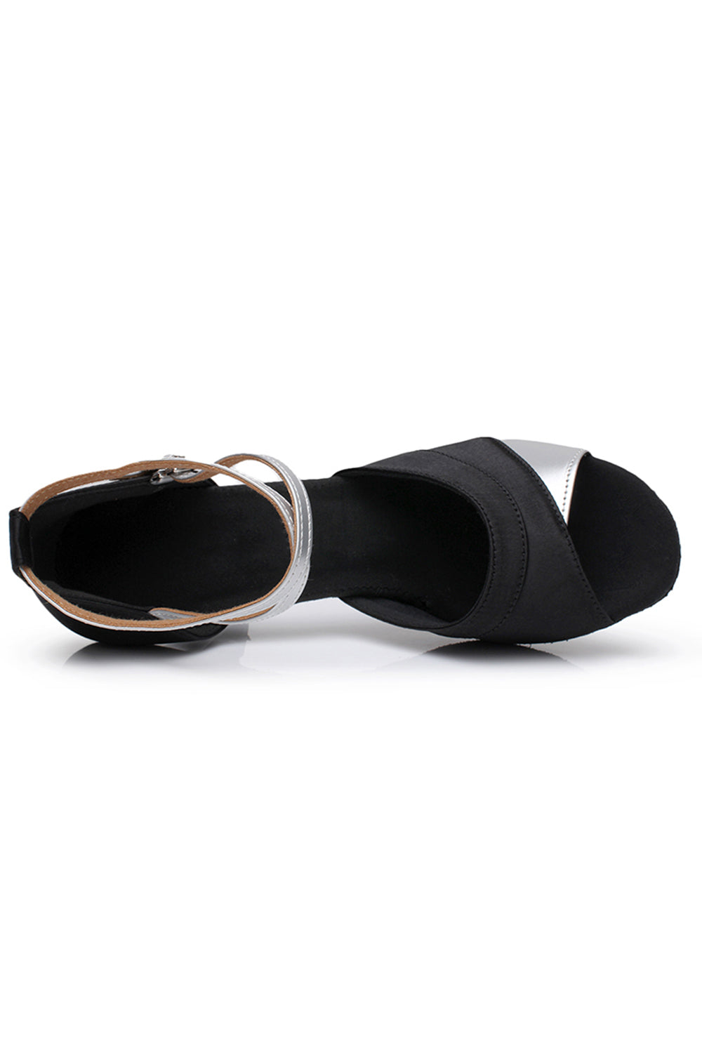 Sandale pointue argentée noire