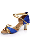 Talon de sandale pointu doré bleu