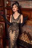 Champagne Sequins Gatsby Robe de bal des années 20