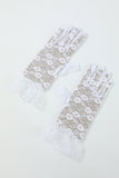Boucles d’oreilles blanches Collier Gants Coiffures Quatre pièces Ensembles d’accessoires des années 20