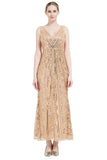 Sequin col V Midi 1920s Flapper Robe Flapper