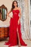 Robe de bal corset noir bustier avec fente