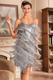 Sangles Spaghetti bleu royal Franges Rogging 20s Great Gatsby Robe