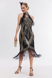 Glitter Halter Fringes Robe Gatsby sans manches