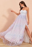 Robe de bal bustier en Tulle une ligne avec des fleurs