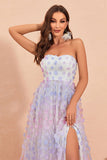 Robe de bal bustier en Tulle une ligne avec des fleurs