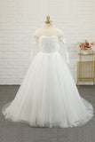 Tulle Ivoire Robe Fille Fleur Longue avec Dentelle
