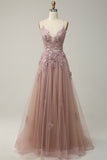 Spaghetti Straps A Line Light Purple Long Bal Robe avec Entrecroisement Retour