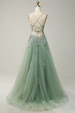 Spaghetti Straps A Line Light Purple Long Bal Robe avec Entrecroisement Retour