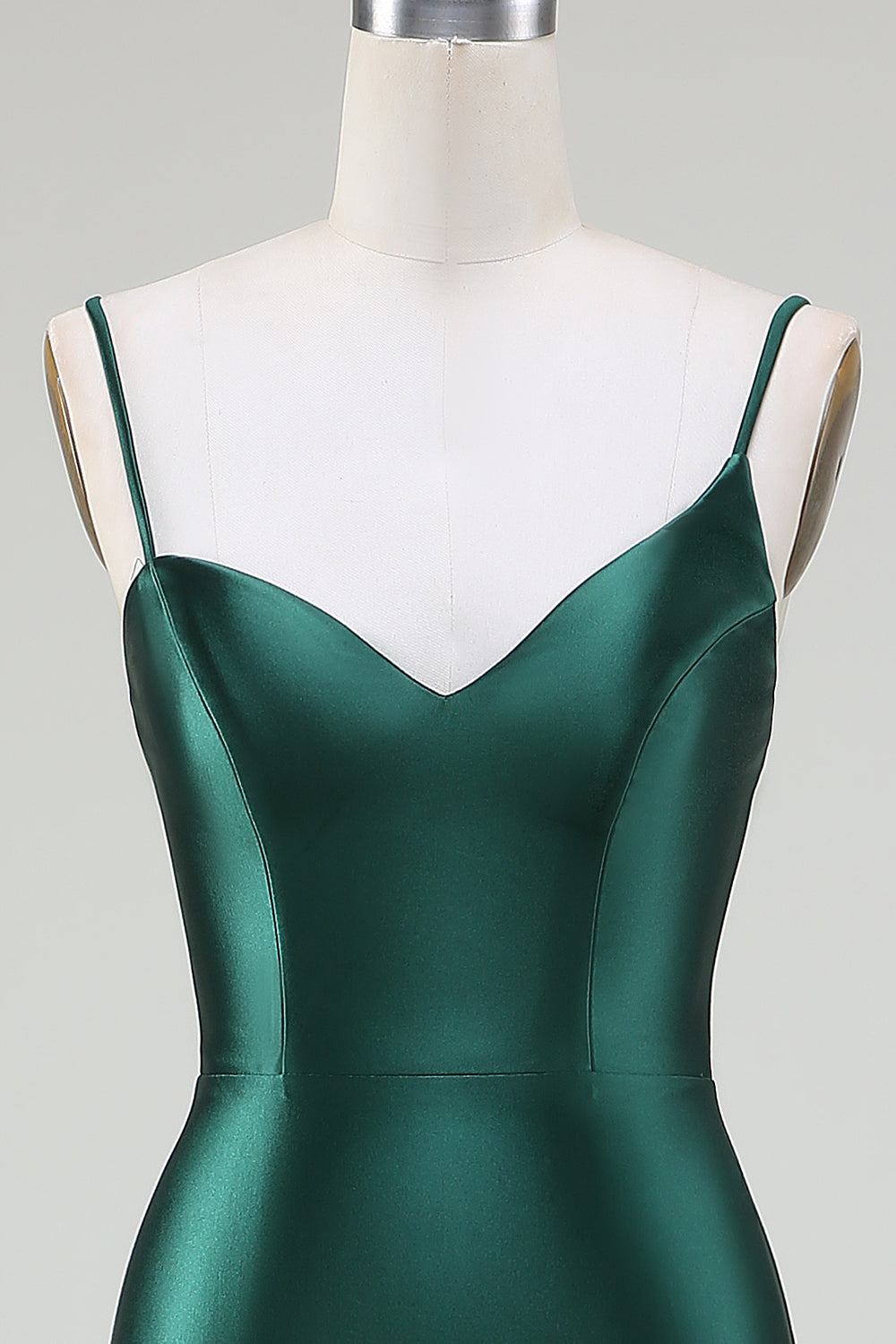 Vert foncé sirène bretelles spaghetti balayage Train robe de bal