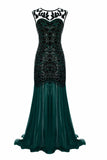 Robe verte à paillettes des années 20