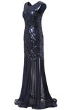 Navy Sequins Robe de soirée des années 20