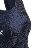 Navy Sequins Robe de soirée des années 20