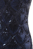Navy Sequins Robe de soirée des années 20
