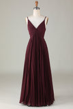 A-Line Robe de demoiselle d’honneur Cabernet sans manches