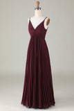 A-Line Robe de demoiselle d’honneur Cabernet sans manches