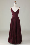 A-Line Robe de demoiselle d’honneur Cabernet sans manches