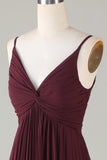 A-Line Robe de demoiselle d’honneur Cabernet sans manches
